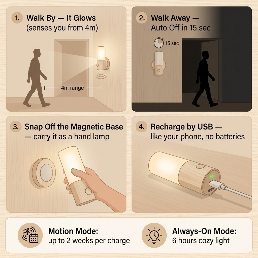 Smart Sensor Light — instant light, no switches