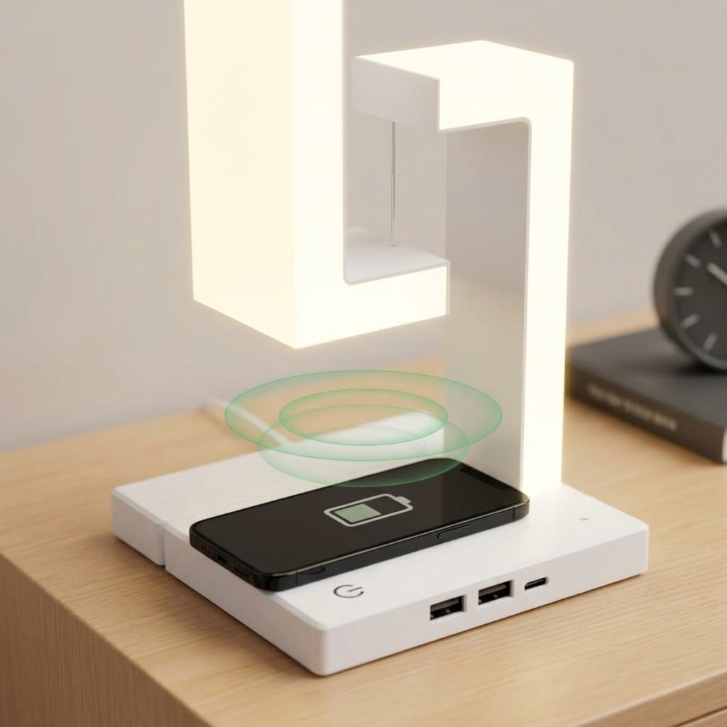 Floating Wireless Charging Lamp — glows, floats, charges your phone