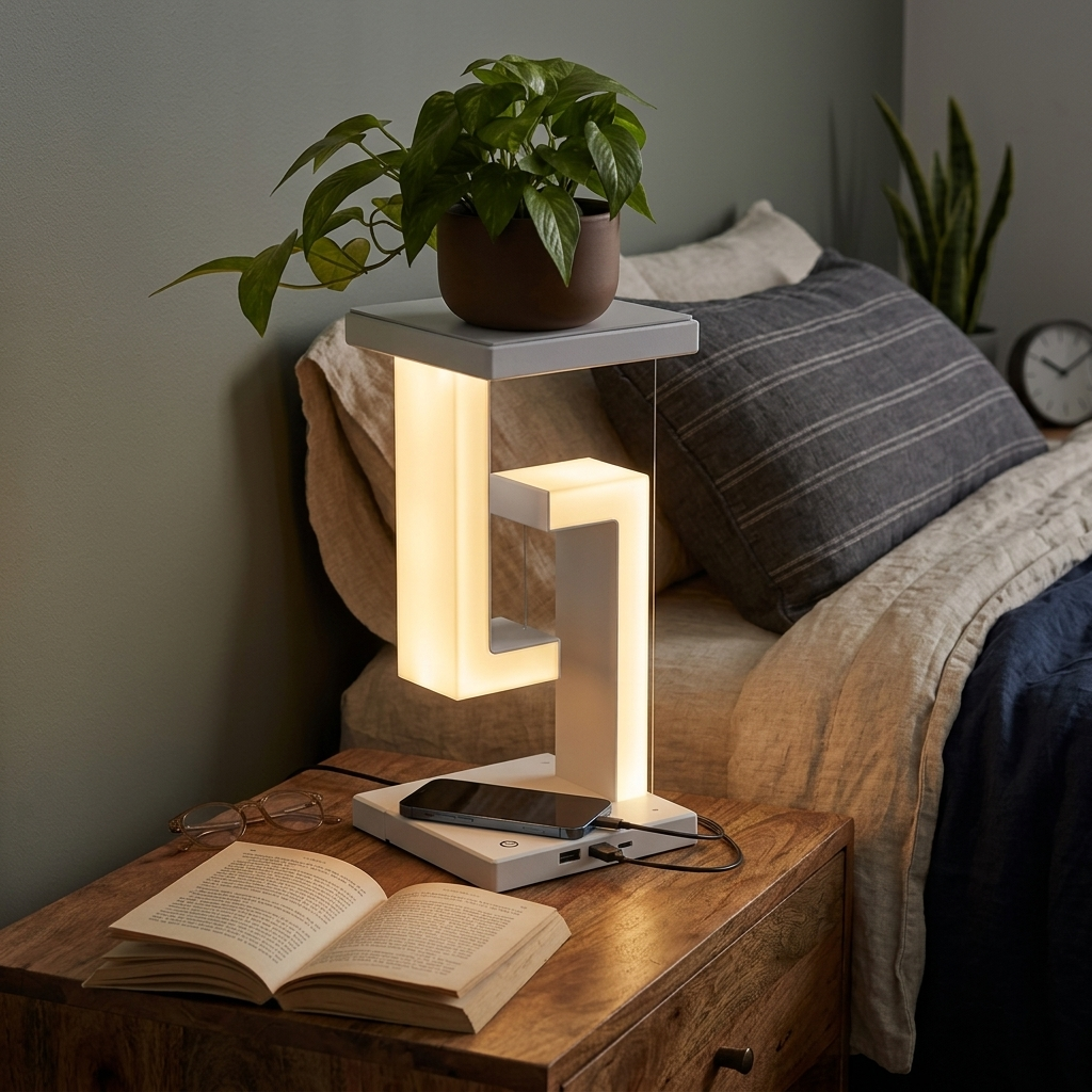 Floating Wireless Charging Lamp — glows, floats, charges your phone