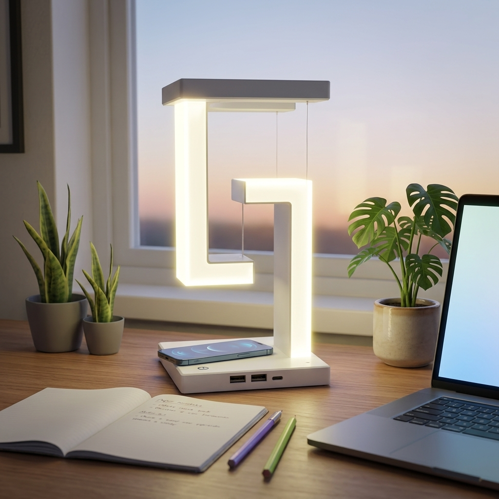Floating Wireless Charging Lamp — glows, floats, charges your phone