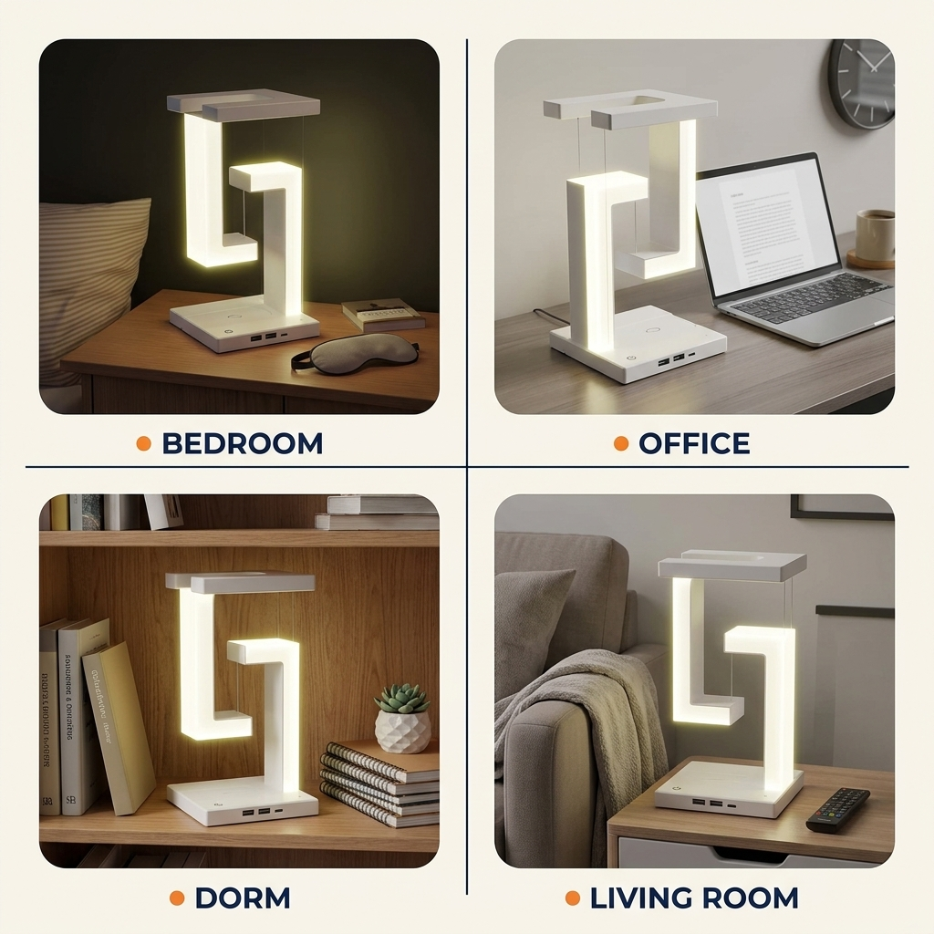 Floating Wireless Charging Lamp — glows, floats, charges your phone