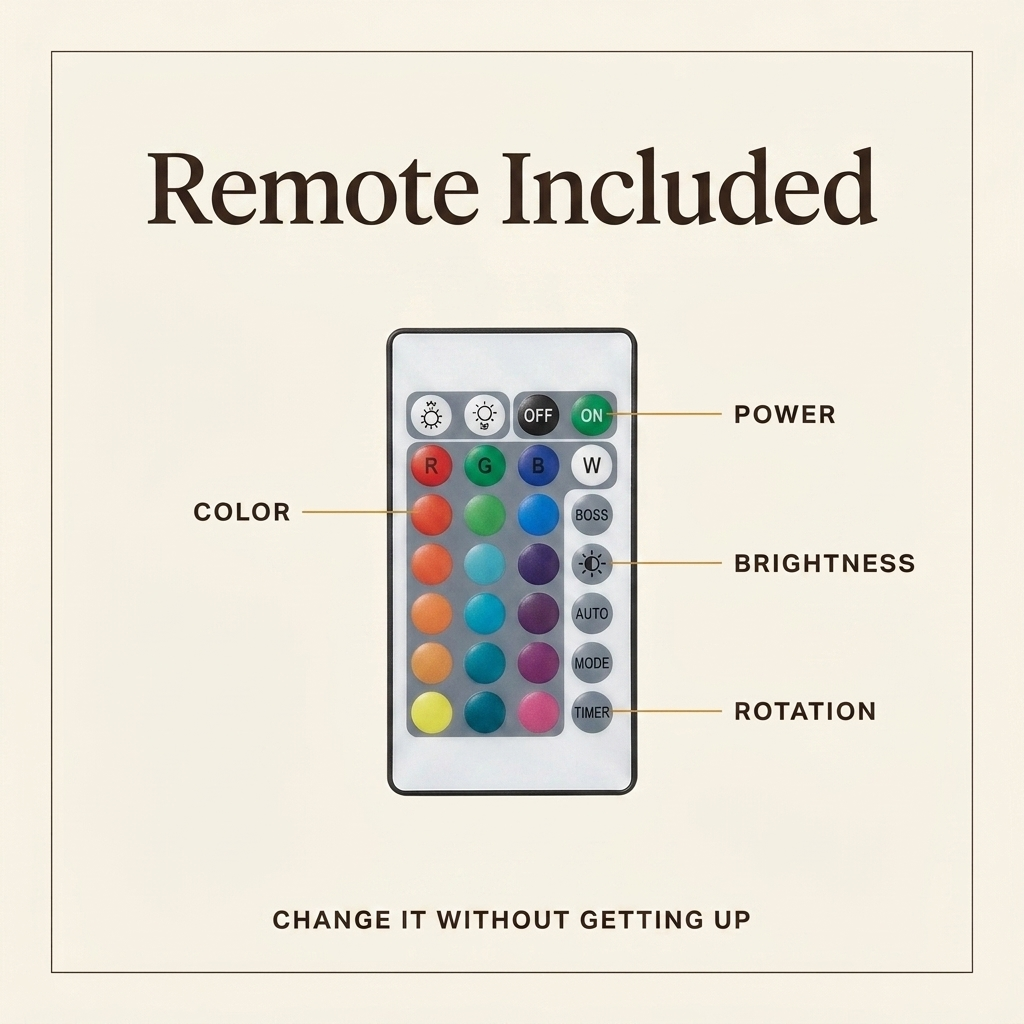 Water Ripple Lamp — 16-Color Ambient Night Light with Remote